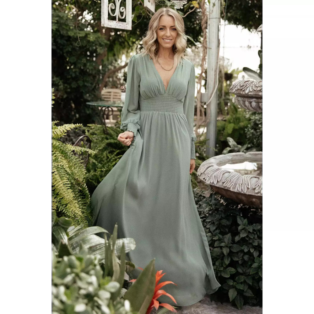 Baltic Born Olivia Maxi Dress | Eucalyptus Size M